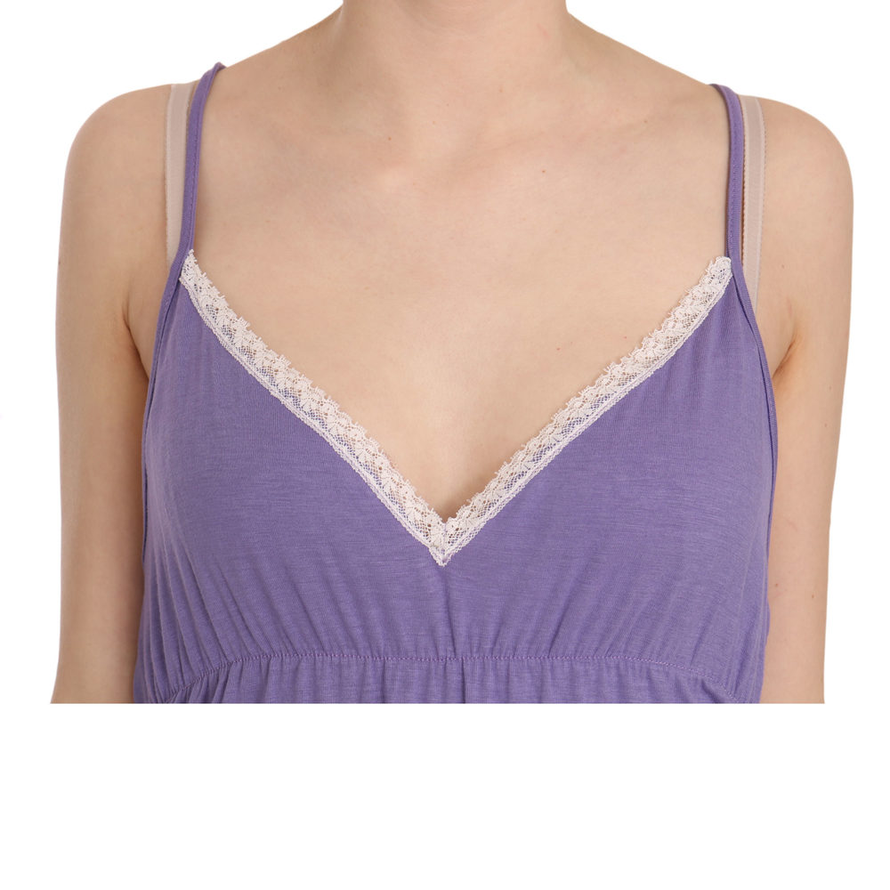 PINK MEMORIES Purple Spaghetti Strap Plunging Shift Mini Dress - Picture 4 of 5